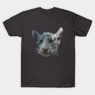 Low Poly White Tiger Cub's Head T-Shirt